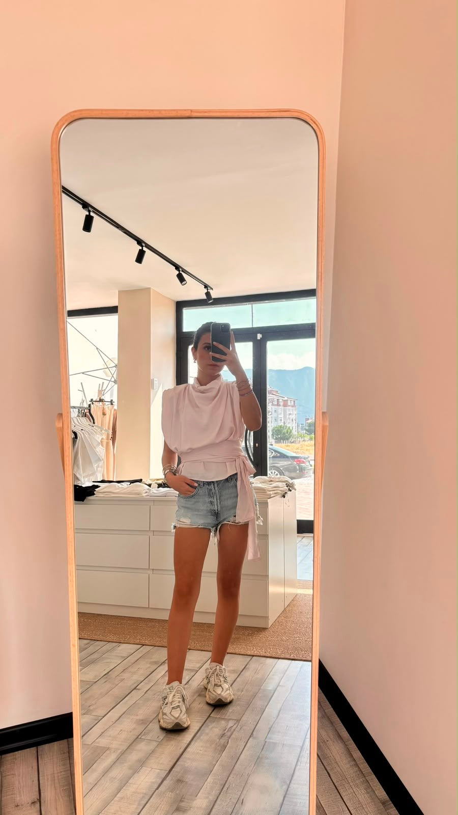 Vatkalı Pamuk Saten Bluz